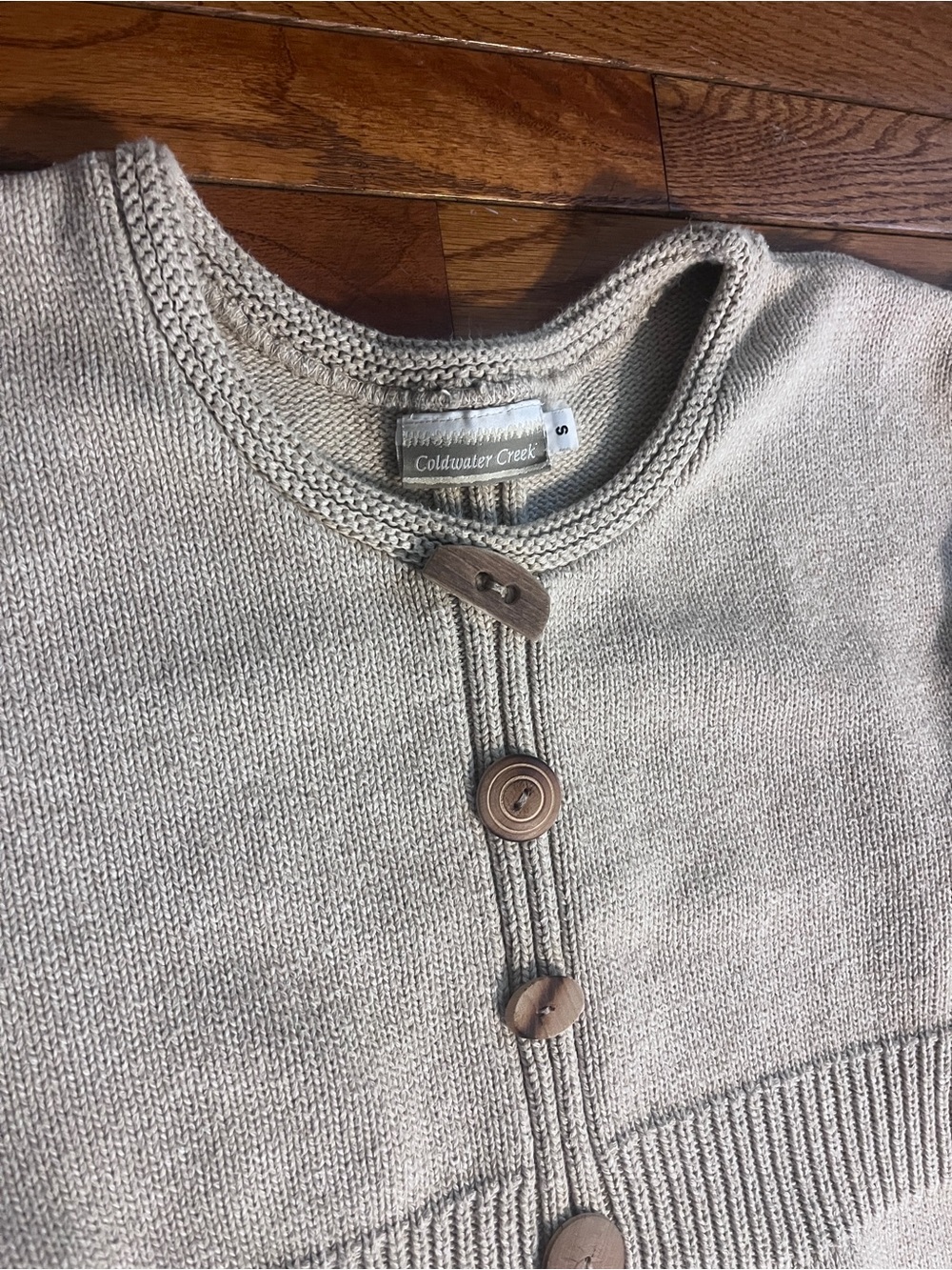 Coldwater Creek Women’s Beige Button Cardigan t-shirt Sweater